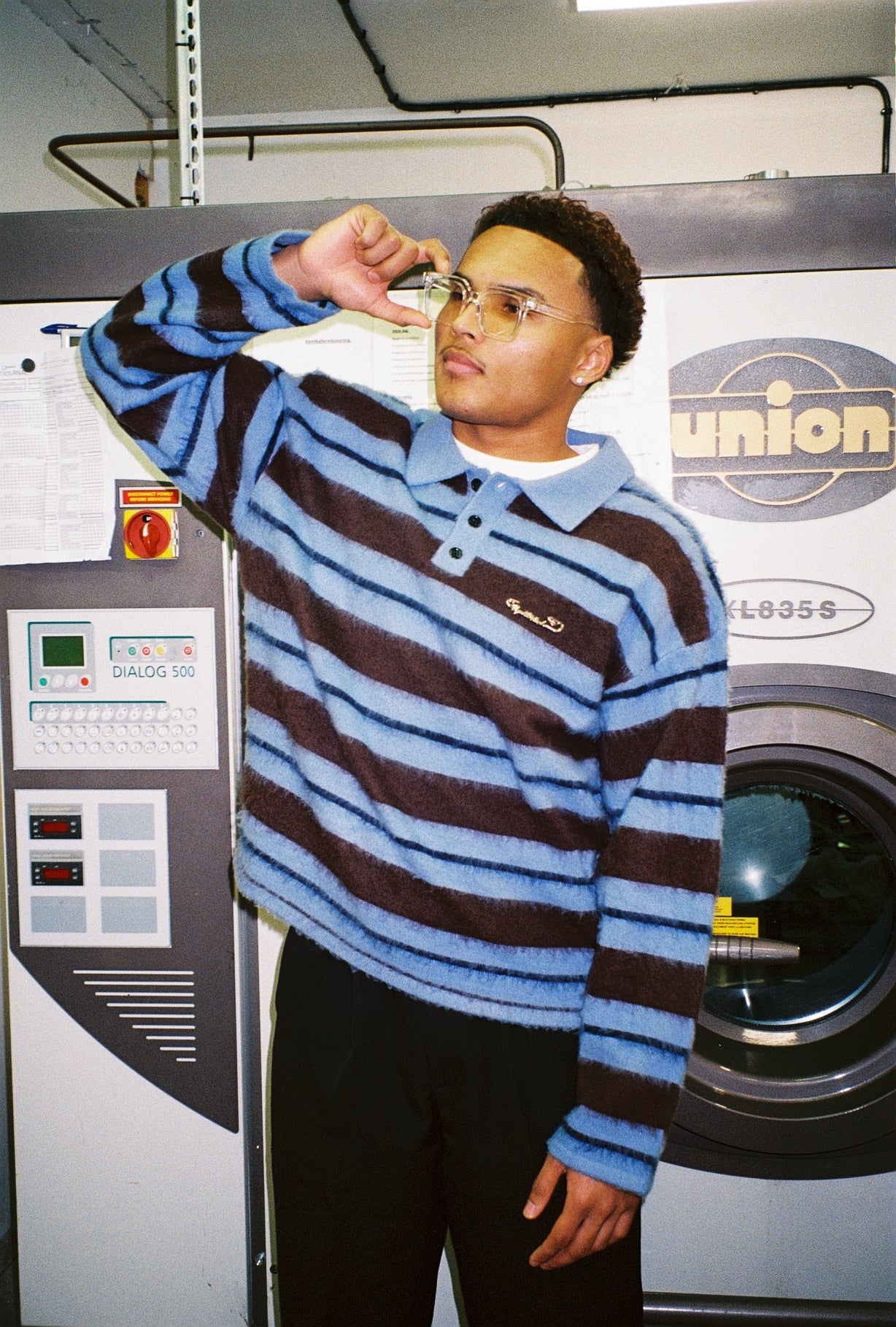 LIGNÉ MOHAIR POLO - BLUE